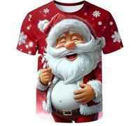 Maglietta casual da uomo a maniche corte, tessuto traspirante per una comoda giornata quotidiana, comfort, alla moda casual, Colore: rosso, 3XL