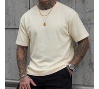 Maglietta casual da uomo con maniche corte, ampia e con texture, essenziale per uscite e tempo libero, regalo perfetto per la famiglia e il fidanzato L,M,S,XL,XS,XXLColore unicoTessuto