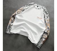 Maglietta casual da uomo con maniche lunghe, patchwork mimetico e ricamo 3D, taglie forti, regalo per fidanzato/marito, regalo per anniversario 1XL,2XL,3XL,4XL,5XL,6XLBlocchi di colore,Lettere,PianteT