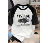 maglietta casual da uomo con motivo retrò di auto, taglia standard, adatta per l'estate, un regalo per gli amici L,M,S,XL,XS,XXL,XXS,XXXL,XXXXLRetroTessuto in maglia
