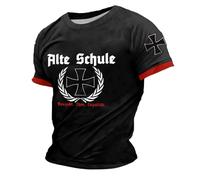Maglietta casual da uomo con scollo rotondo, maniche corte, design tedesco Tigerpanzer, il secondo comodo compagno quotidiano per lo stile streetwear, Nero , M