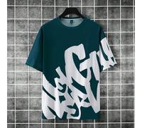 Maglietta casual da uomo con stampa di lettere, da indossare quotidianamente per primavera ed estate, ideale come regalo per il fidanzato L,M,S,XL,XXLLetterePoliestere