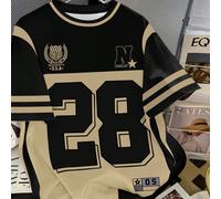 Maglietta casual da uomo in stile college, con combinazione di numeri e lettere a pois, dal sapore vintage e da strada L,M,S,XL,XSGrafico,A strisceTessuto