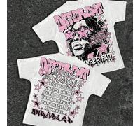 Maglietta casual e minimalista a maniche corte e collo tondo, ampia, adatta per strada, con stampa di ritratti hip hop, adatta per l'hip hop nero L,M,S,XL,XS,XXL,XXS,XXXL,XXXXLColore unicoTessuto in m