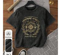 Maglietta casual estiva da donna con scollo rotondo e maniche corte, con stampa floreale, semplice e casual, taglie comode, con motivo a fulmine danzante, un regalo per gli amanti dei draghi, magliett