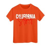 Maglietta casual stampata a maniche corte per bambini di LA RIP, Colore: arancione., 4-5 Anni