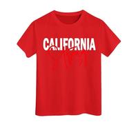 Maglietta casual stampata a maniche corte per bambini di LA RIP, Colore: rosso, 4-5 Anni