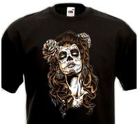 Maglietta Catrina Tattoo Messico Tatuaggio Calavara Pin-Up - Cranio Messicana
