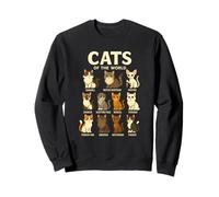 Maglietta Cats of The World Razze di Gatti Design Carino Felpa