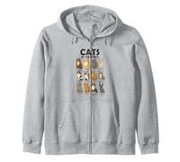 Maglietta Cats of The World Razze di Gatti Design Carino Felpa con Cappuccio