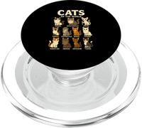 Maglietta Cats of the World Razze di Gatti Design Carino PopSockets PopGrip per MagSafe