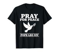 Maglietta cattolica per la Pace Pray for Peace Papa Leone XIV Dove Tee Maglietta