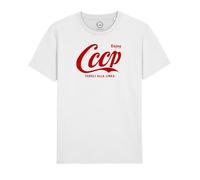 Maglietta CCCP Fedeli alla Linea Musica Punk Rock Sovietico Stella Rossa T-Shirt Unisex (IT, Testo, 3XL, Regular, Regular, Spray White)