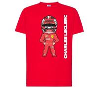 Maglietta Charles Leclerc 16 "Il predestinato 2025 Season Racing Team Unisex Uomo Donna Ragazzi (IT, Testo, M, Regular, Regular, Rosso)