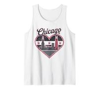 Maglietta Chicago Heart - Vintage USA Chicago Skyline Travel Canotta