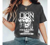 Maglietta Christian Comfort Colors - "Hai un leone dentro i tuoi polmoni", maglietta bianca - T-shirt e Felpa da donna cristiana L,M,S,XLRitratto,Grafico,Lettere,sloganTessuto