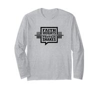 Maglietta Christian Gym "Faith, Weights and Protein Shakes" Maglia a Manica