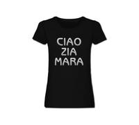 Maglietta Ciao Zia Mara Sanremo Femminile Stampa Metallizzata o Rosa vestibilità Italiana (XL, Nero)