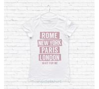 MAGLIETTA CITY LOVER maglia donna travel Rome New York Paris London T-SHIRT GIRL