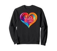Maglietta colorata con scritta "I Heart Love Iris" Felpa