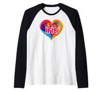 Maglietta colorata con scritta "I Heart Love Iris" Maglia con Maniche Raglan