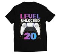 Maglietta Compleanno 20 Anni Uomo Level 20 Unlocked Idea Regalo Taglia XL