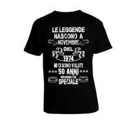 Maglietta Compleanno Uomo 50 Anni Novembre T-Shirt Le Leggende Nascono a Novembre del 1974 Mi Ci Sono Voluti 50 Anni Manica Corta Taglia L