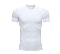 Maglietta Compressione Uomo, Maglia Termica Calcio, Maglia da Uomo a Manica Corta Girocollo a Compressione Termica Maglietta Palestra Compression Shirt per Ciclismo Corsa Jogging Fitness
