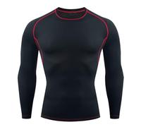 Maglietta Compressione Uomo, Maglia Termica Uomo Moto Manica Lunga Traspirante Asciugatura Rapida Maglia da Corsa con Atletico Maglia Sportiva Fitness Shirt Top per Palestra Sportiva