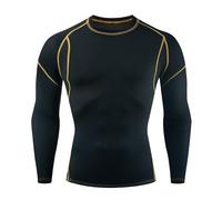 Maglietta Compressione Uomo Traspirante Lunga, Maglietta Termica Manica Lunga da Lavoro Intimo Termico Uomo Abbigliamento Termico Uomo Senza Cuciture Ciclismo Running Sportiva