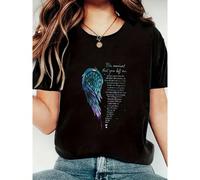Maglietta con ali d'angelo, "Nel momento in cui mi lasci, il mio angelo custode" L,M,S,XL,XXLTessuto in maglia