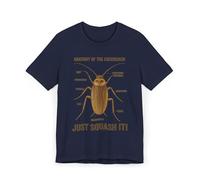 Maglietta con anatomia scarafaggio, maglietta con scritta "Just Squash It", maglietta divertente, abbigliamento umoristico dei parassiti, regalo per amanti degli insetti, Navy, L
