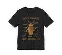 Maglietta con anatomia scarafaggio, maglietta con scritta "Just Squash It", maglietta divertente, abbigliamento umoristico dei parassiti, regalo per amanti degli insetti, nero, 3XL