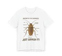 Maglietta con anatomia scarafaggio, maglietta con scritta "Just Squash It", maglietta divertente, abbigliamento umoristico dei parassiti, regalo per amanti degli insetti, Bianco, M