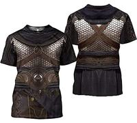 Maglietta con armatura medievale stampata in 3D Novità estiva Maglietta a maniche corte Harajuku Rider Street Maglietta casual unisex Top (Color : A, Size : XXL)