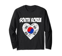 Maglietta con bandiera del cuore della Corea del Sud I love South Korea Maglia a Manica