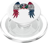 Maglietta con bandiera della Repubblica Dominicana con ali d'angelo PopSockets PopGrip per MagSafe