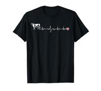 Maglietta con Battito Cardiaco di Mucca - I Love Dairy Cows, Maglietta per Agricoltori Maglietta