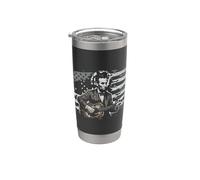 Maglietta Con Chitarra Abraham Lincoln Abe Lincoln Suona La Bicchiere termico in acciaio inox doppia parete