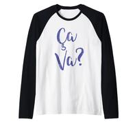 Maglietta con Citazione Francese - Cosa Sta succedendo? Maglia con Maniche Raglan