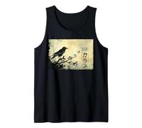 Maglietta con corvo/Kyosai Raven Arte giapponese Woodblock Fiori di ciliegio Canotta