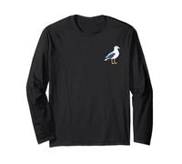 Maglietta con Gabbiano Uccello in Tasca per Amanti degli Uccelli costieri Maglia a Manica