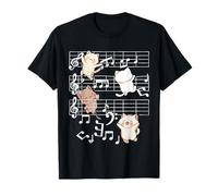 Maglietta con gatto che suona la nota musicale con chiave di gatto Maglietta