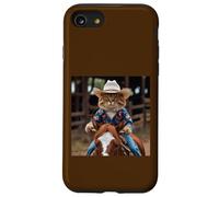 Maglietta con gatto western divertente cowboy Kitty nel recinto Custodia per iPhone SE (2020) / 7 / 8