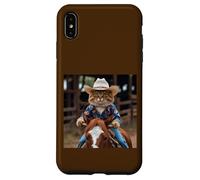 Maglietta con gatto western divertente cowboy Kitty nel recinto Custodia per iPhone XS Max