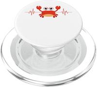 Maglietta con granchio, granchio, baracca, granchio, amante del granchio, stile retrò, battito cardiaco PopSockets PopGrip per MagSafe