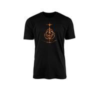 Maglietta con logo Elden Top Tee Game Gamer Azione Avventura Fantasy Gioco di ruolo Nerd Dark Terza Persona Giocatore Console di gioco Teen Combattimento Magia Regali Regalo, Nero , XL