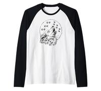 Maglietta con Lupo per Uomini, Bambini, Ragazzi, Lupi ululanti Lupi Divertenti Maglia con Maniche Raglan