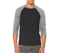Maglietta con maniche a 3/4, unisex, Canvas C3200 BLACK/DEEP HTHR XS