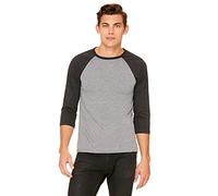 Bella+Canvas Maglietta C3200 unisex maniche a 3/4 Triblend Grigio/Antracite XXL